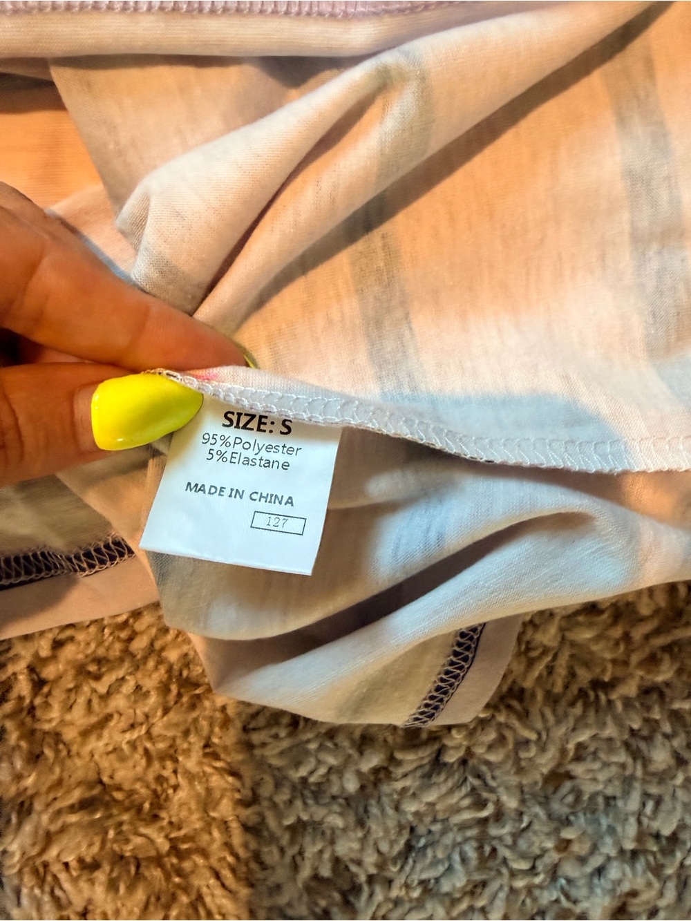 Striped Pink to light Purple Gradient Tank Top - Picture 2 of 3